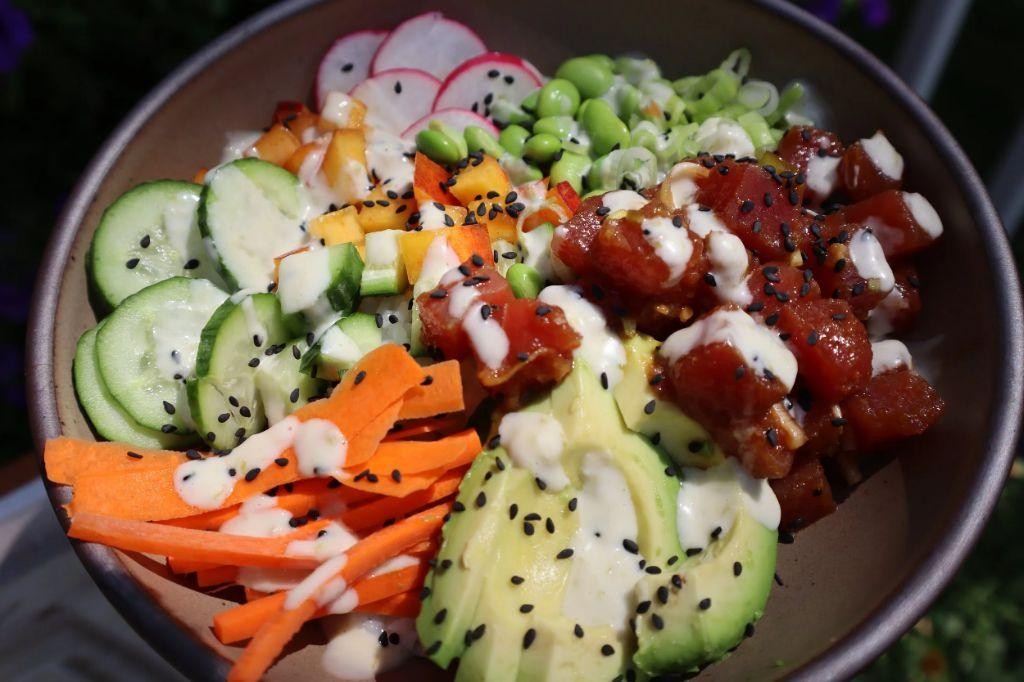 Wasabi Cucumber and Tuna Poke Bowl