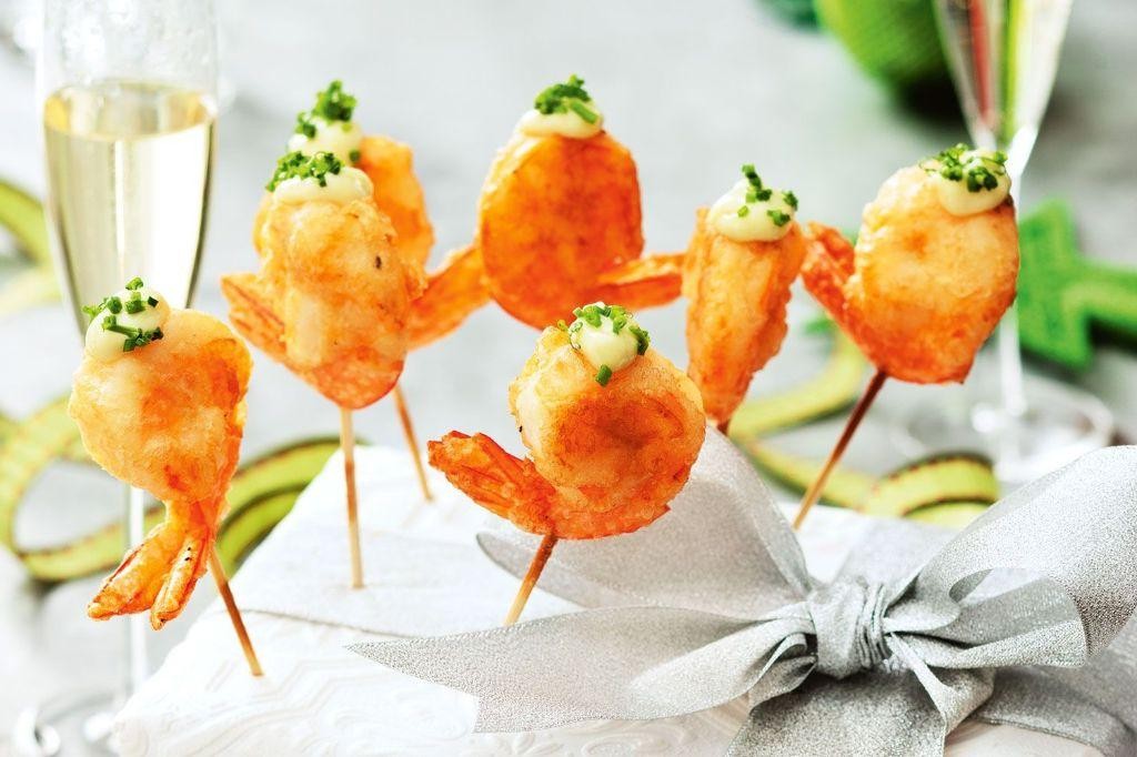 Wasabi Sauce Shrimp Skewers