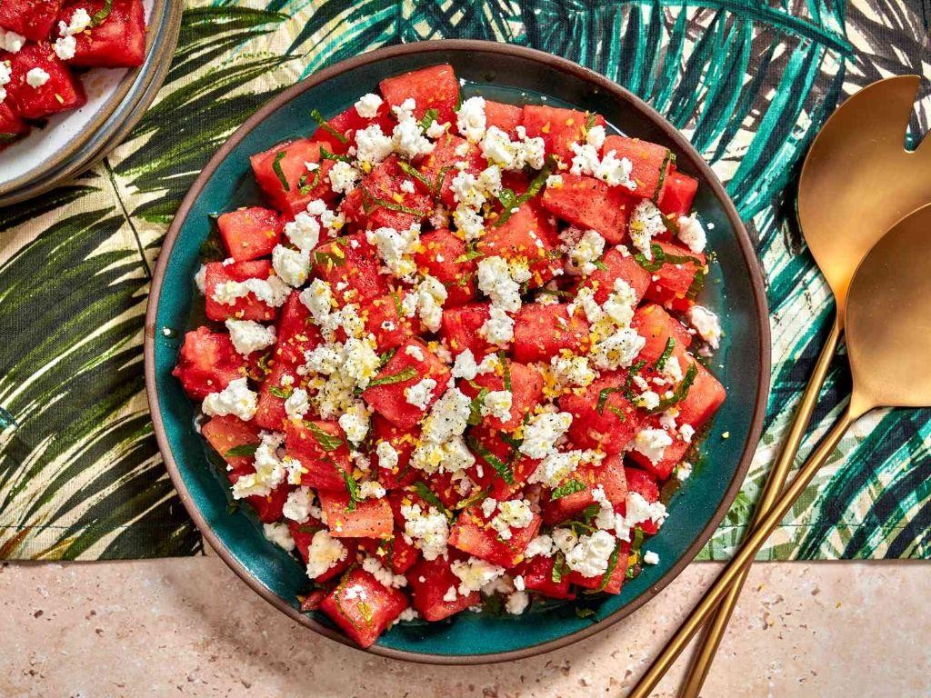 Watermelon and Feta Mint Salad