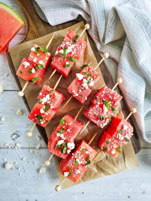 Watermelon and Feta Skewers