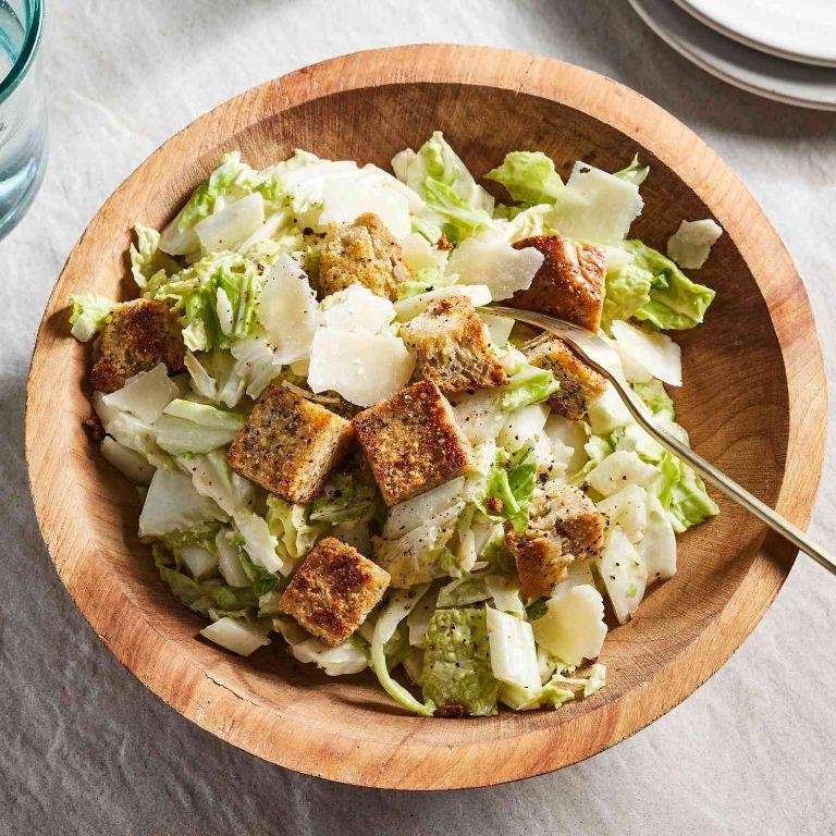 White Cabbage Caesar Salad