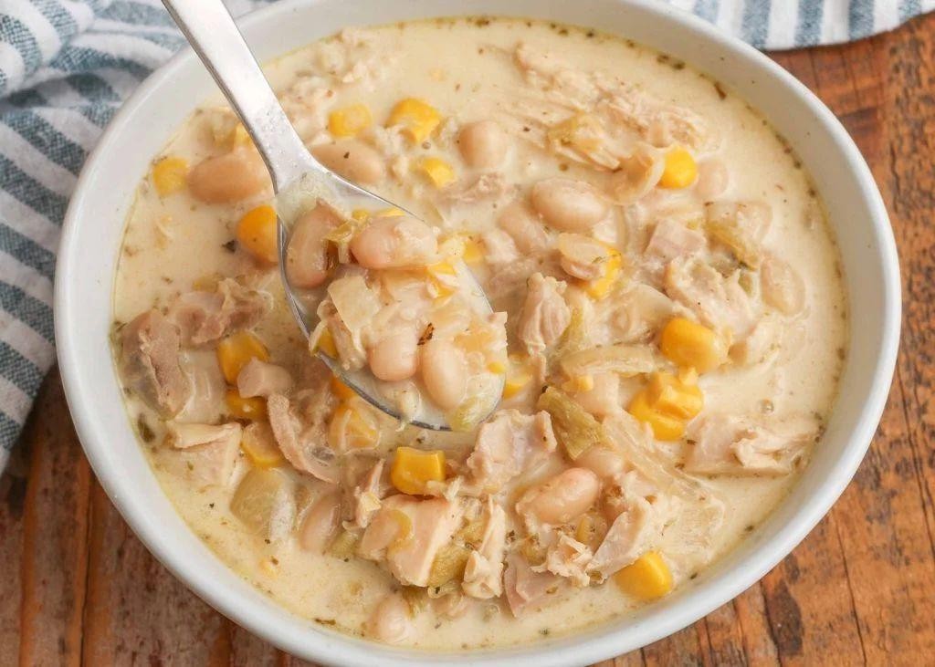 White Chicken Chili with Roasted Corn