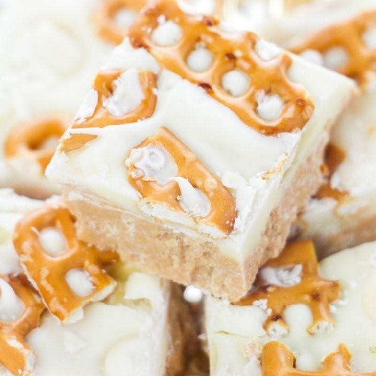 White Chocolate Pretzel Fudge