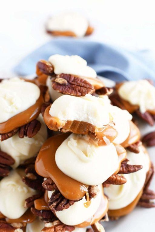 White Chocolate and Raspberry Turtle Clusters