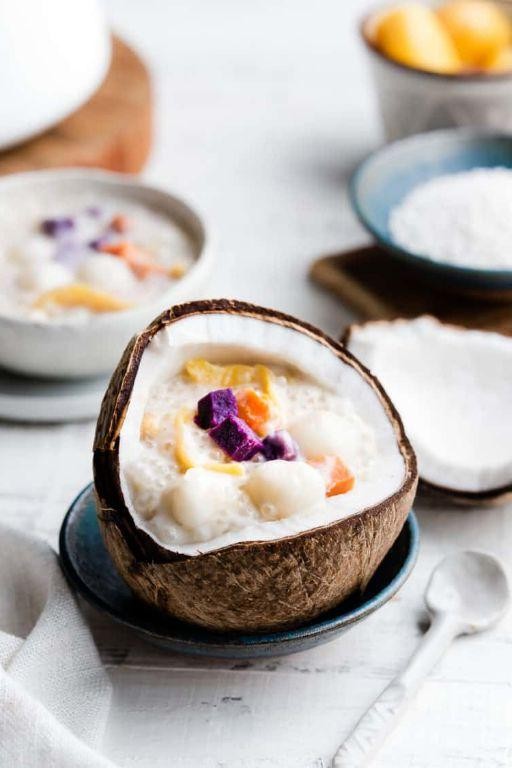 White Yam Coconut Pudding