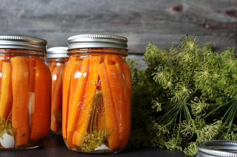 Whole Carrot Pickles with Dill