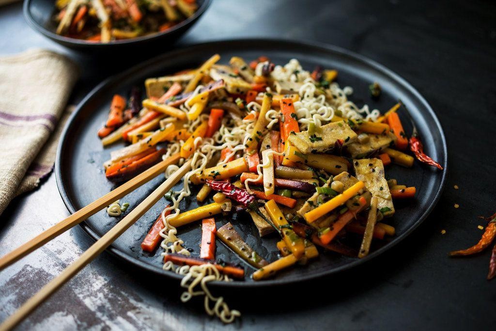 Whole Carrot Stir Fry with Sesame