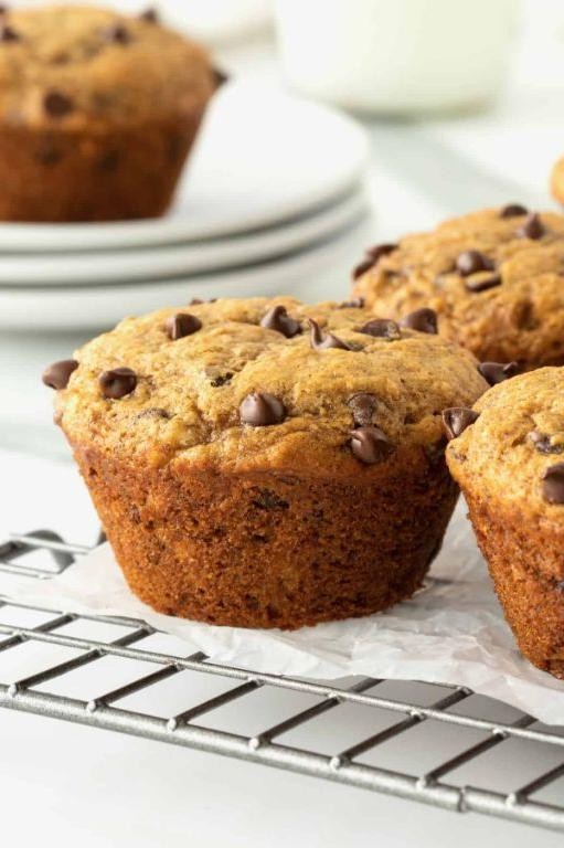 Whole Wheat Banana Chocolate Chip Muffins