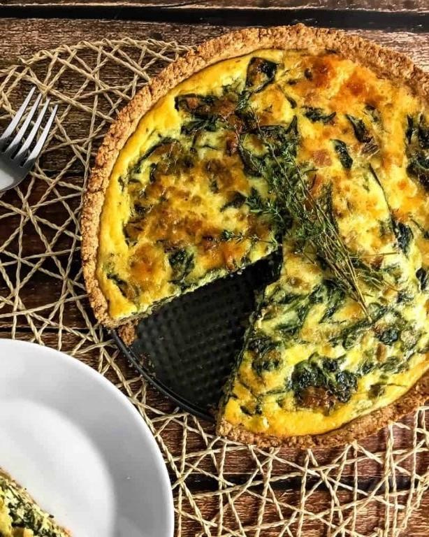 Whole Wheat Crust Spinach Feta Quiche