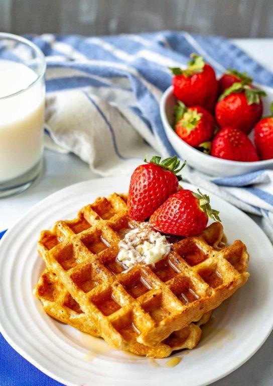 Whole Wheat Waffles with Maple Syrup