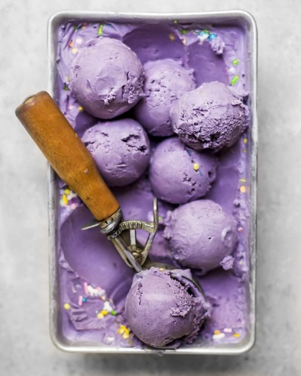 Wild Blueberry and Vanilla Bean Ice Cream