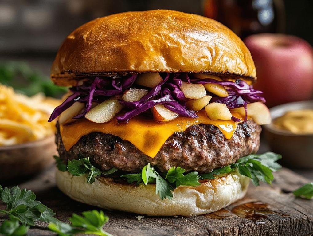 Wild Boar Burger with Caramelized Onions