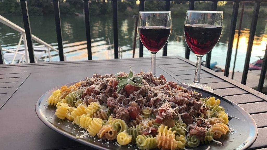 Wild Boar Pappardelle with Red Wine Sauce