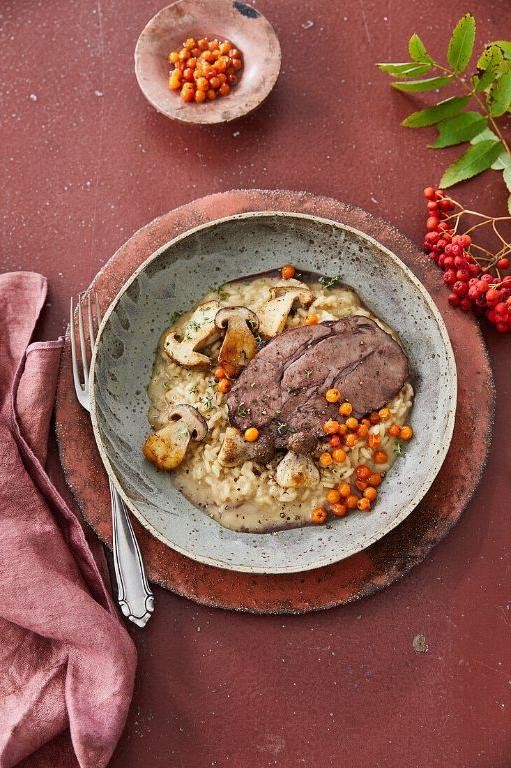 Wild Boar and Mushroom Risotto