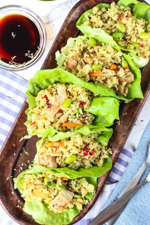 Wild Rice and Chicken Lettuce Wraps