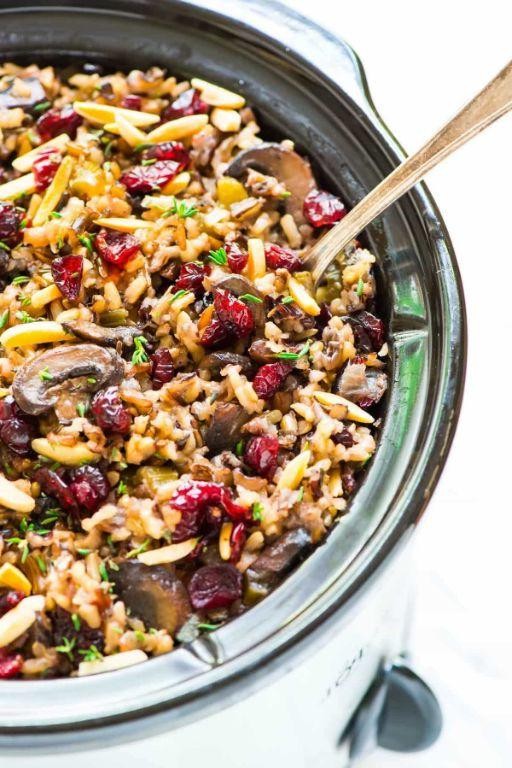 Wild Rice and Cranberry Crockpot Stuffing