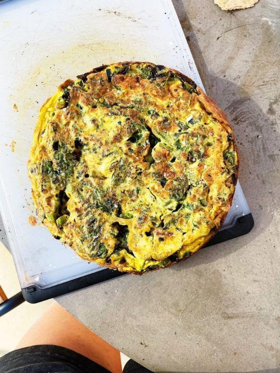 Yellow Bean and Kale Frittata
