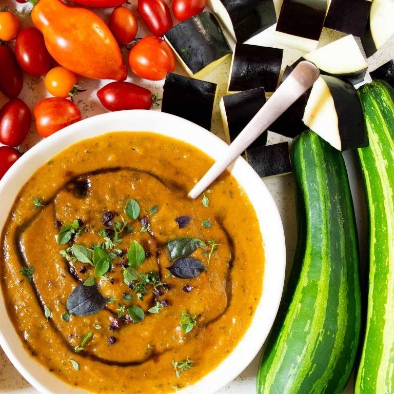 Yellow Squash Eggplant Soup
