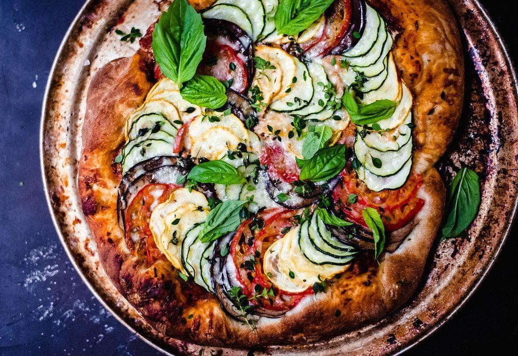 Yellow Squash and Eggplant Pizza