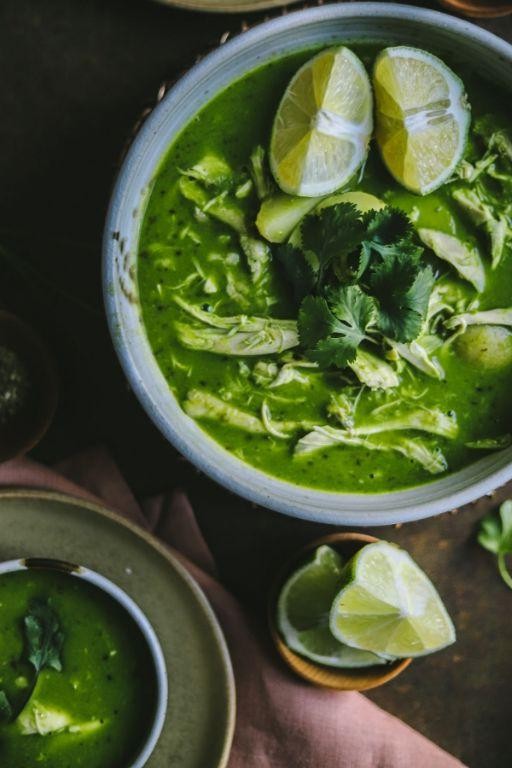Zesty Chicken Broth with Lime and Cilantro