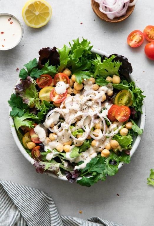 Zesty Chickpea Salad with Lemon-Tahini Dressing