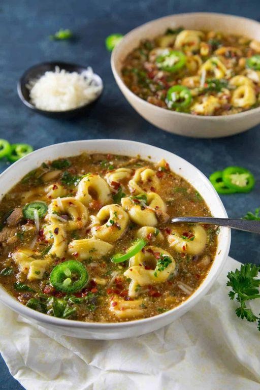 Zesty Chili Tortellini Soup