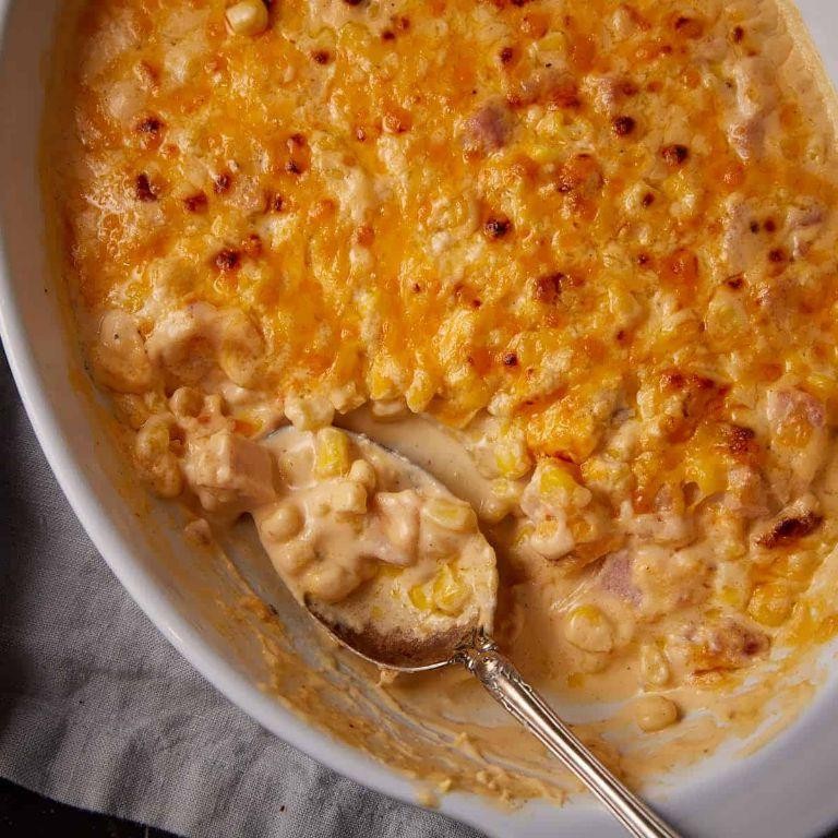 Zesty Corn and Ham Casserole Platter