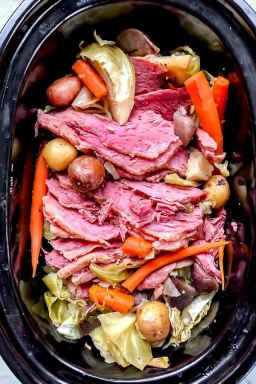 Zesty Crock Pot Corned Beef with Tangy Cabbage Slaw