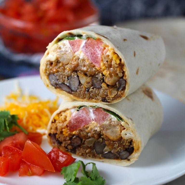 Zesty Ground Beef and Quinoa Burritos