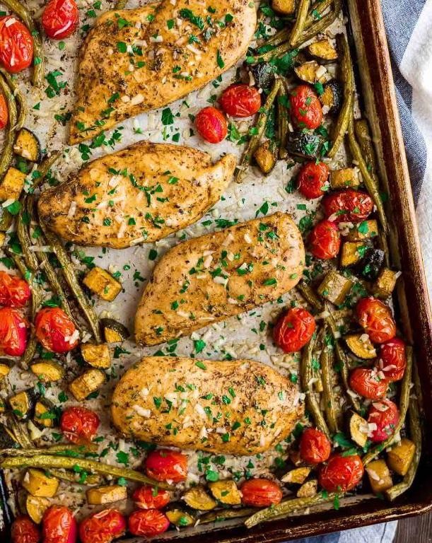 Zesty Italian Chicken Tenderloin and Vegetable Bake