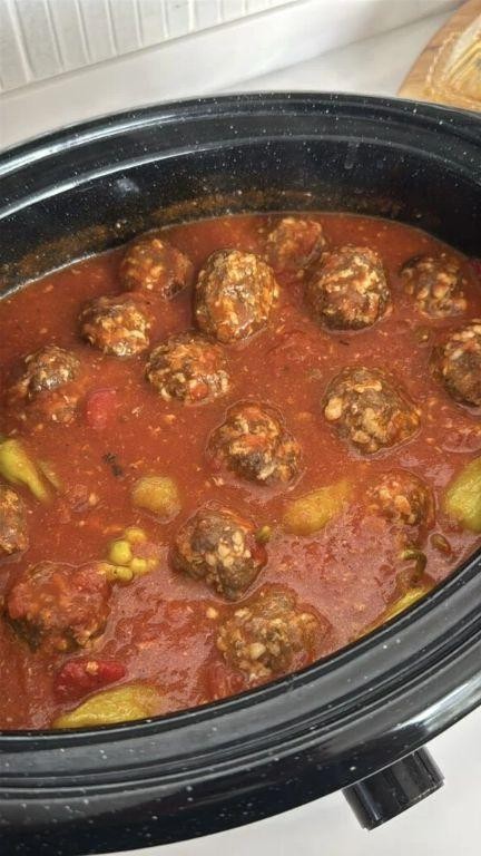 Zesty Italian Meatball Slow Cooker Casserole