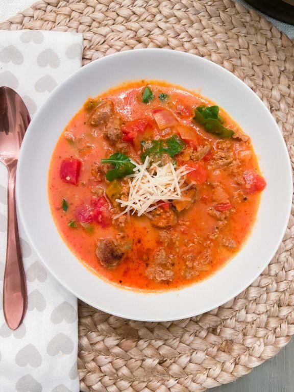 Zesty Keto Sausage and Tomato Soup