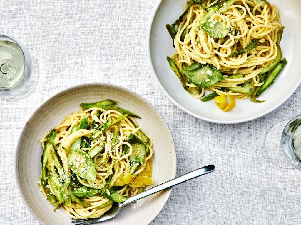 Zesty Lemon Capellini with Asparagus