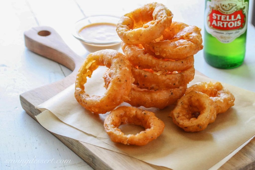 Zesty Lemon Pepper Battered Onion Rings
