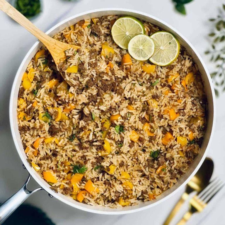 Zesty Lemon Pepper Hamburger Rice