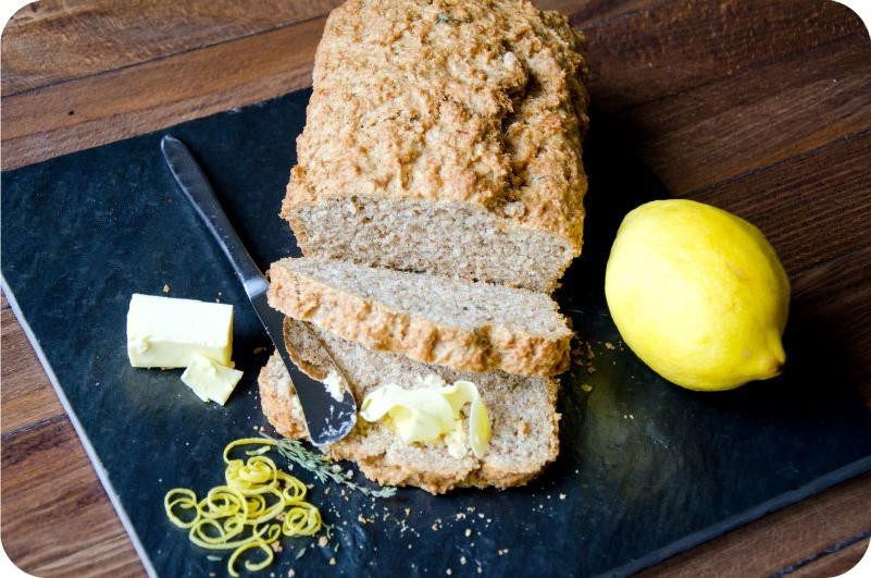 Zesty Lemon Thyme Beer Bread