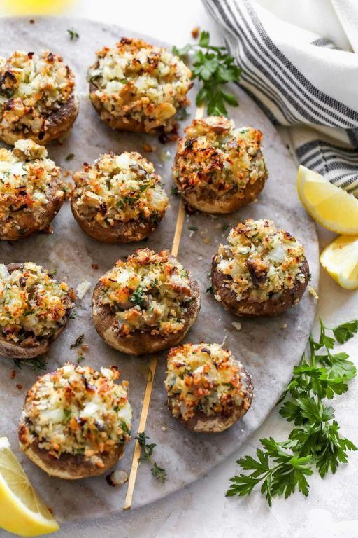 Zesty Lemon and Thyme Stuffed Mushrooms