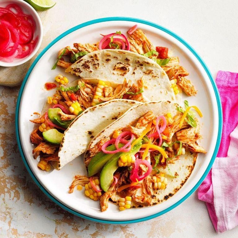 Zesty Lime Cilantro Crockpot Chicken Tacos