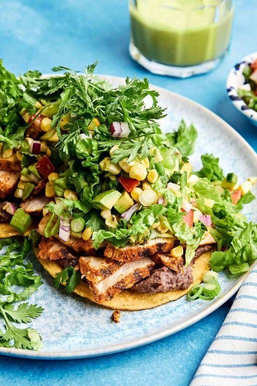 Zesty Lime and Cilantro Chicken Tostadas