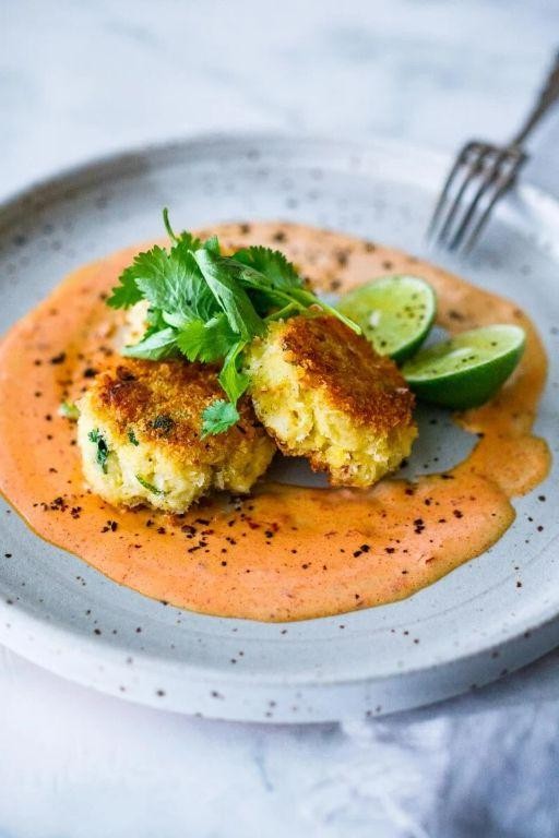 Zesty Lime and Cilantro Imitation Crab Cakes