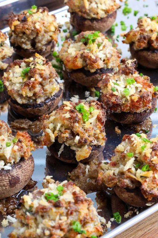 Zesty Sausage-Stuffed Mushrooms