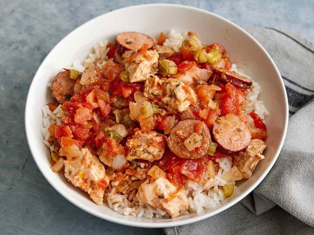 Zesty Tomato and Rice Crockpot Jambalaya