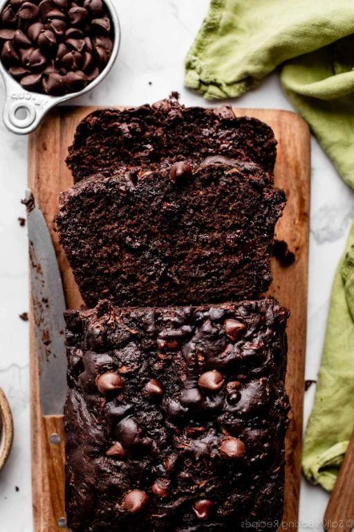 Zucchini Chocolate Loaf Cake with Walnuts