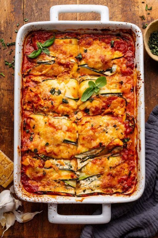 Zucchini Lasagna with Marinara Sauce