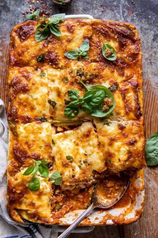 Zucchini Lasagna with Ricotta and Mozzarella