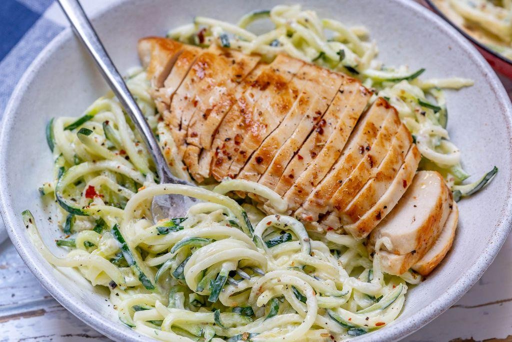 Zucchini Noodle Alfredo with Chicken