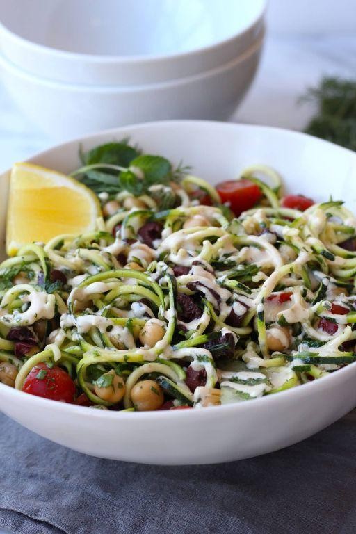 Zucchini Noodle Greek Salad