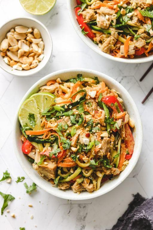 Zucchini Noodle Pad Thai with Chicken