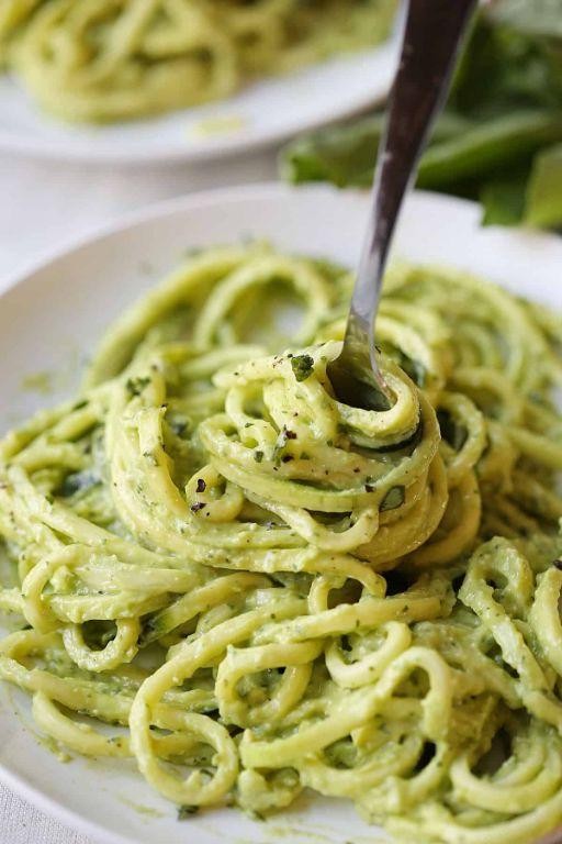 Zucchini Noodles with Avocado Pesto