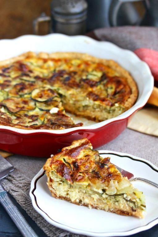 Zucchini, Onion, and Gruyere Quiche